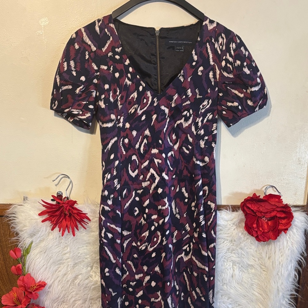 French Connection Vibrant Patterned Midi Dress - image 1